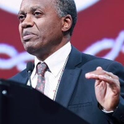 Léon Tshilolo, MD, PhD. ASH 2018, speaking on hydroxyurea in Sub-Saharan Africa.