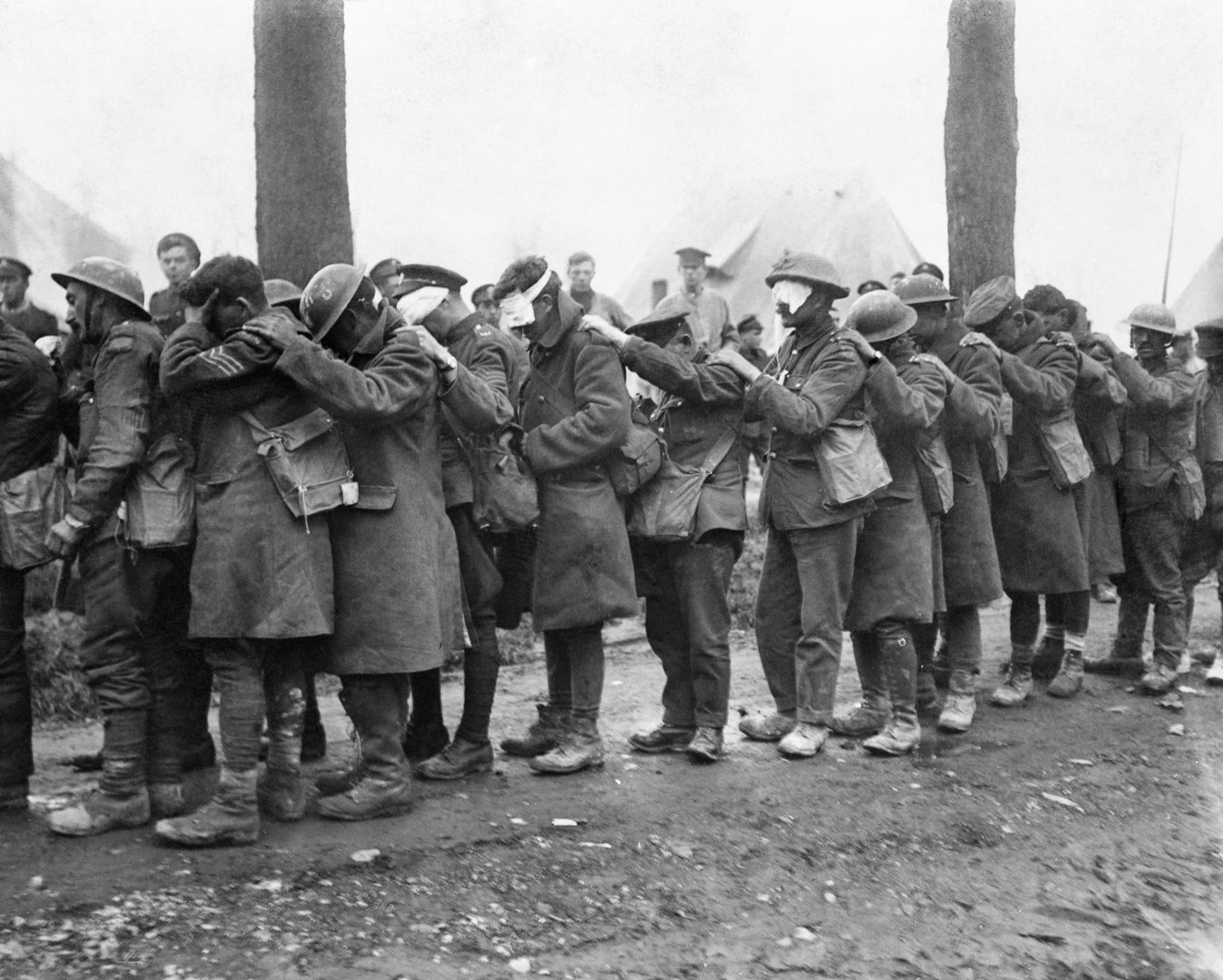 British 55th Division gas casualties at Béthune, 10 April 1918